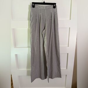 Blu Pepper Navy and White Striped High Waist Pleated Wide Leg Pants NWT